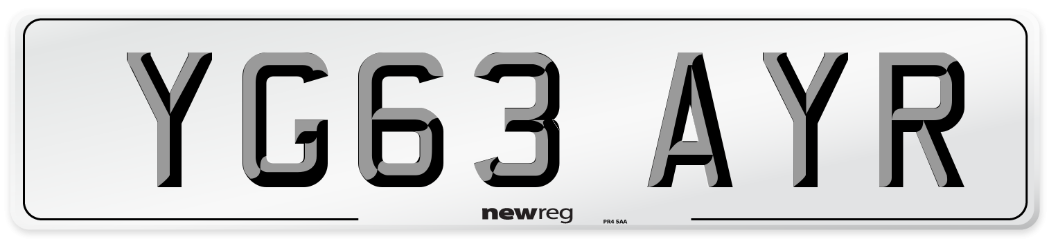 YG63 AYR Number Plate from New Reg